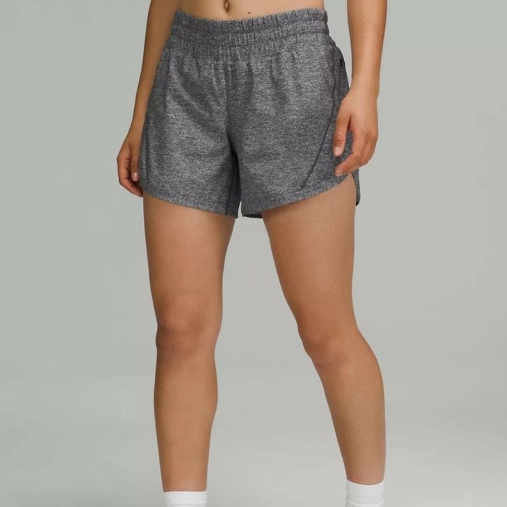 Lululemon Athletica Heathered Gray Track That 3" Shorts